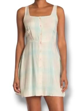 Abound Women’s Light Pastels Plaid Check Print Tank Sleeveless Sundress